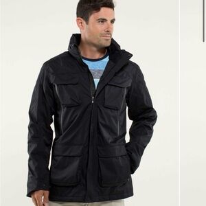 Mens Lululemon Wet Coast Jacket Rain Coat Classic Black Waterproof